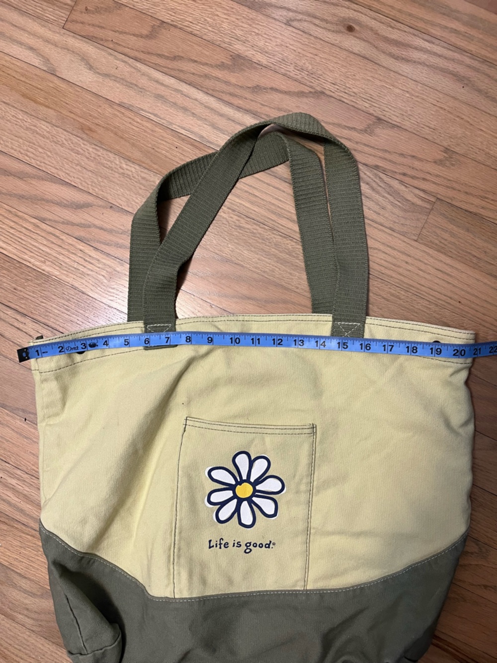 Life Is Good Lemon & Olive Daisy Canvas Tote - Picture 3 of 4